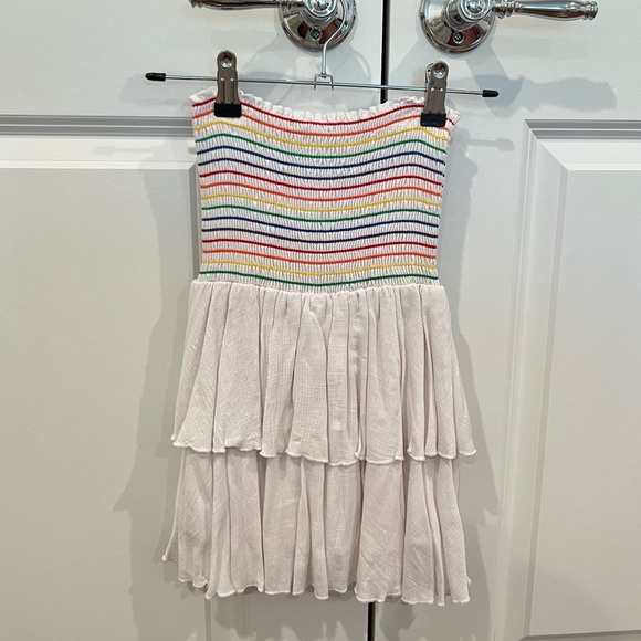Show Me Your Mumu - Toni Tube Top + Ruffle Skort Set: Size S, White/Rainbow - Picture 6 of 7